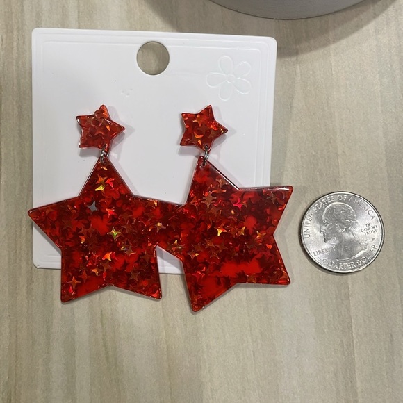 Free People Red Seeing Stars Earrings - Picture 9 of 13